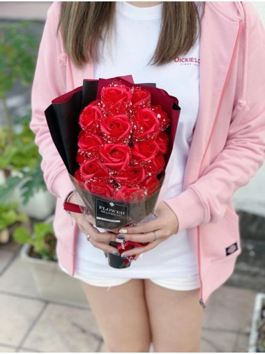 [現貨發售] Eternal Florist - 石鹼香皂永生花束21朵連禮盒 / LED Rose